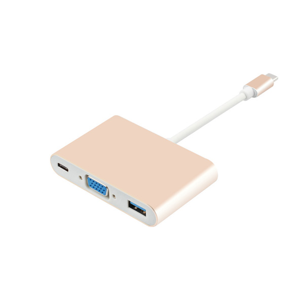 یوایسبی 3.0 کے ساتھ یوایسبی 3.1 کی قسم سی ویجی اڈاپٹر اور پورٹ Mirror.jpg چارج USB 3.1 Type C to VGA Adapter with USB 3.0 and Charging Port Mirror.jpg