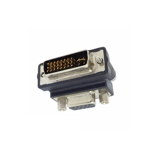 90 degree DVI-I male to VGA female video adapter