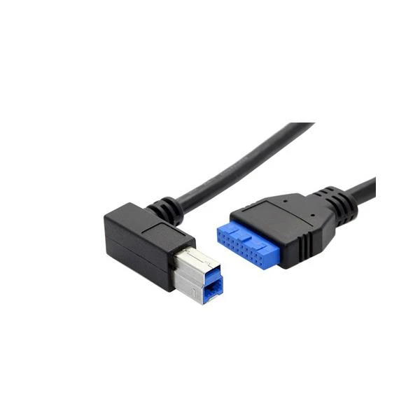 Left Angled USB 3.0 B Type Male To USB 3.0 20pin Motherboard Cable