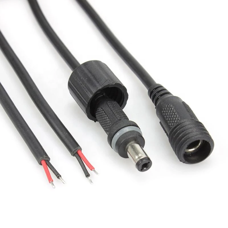 IP67 واٹر پروف DC5.5x2.1mm ٹو بریئر اینڈ پاور کیبل ایل ای ڈی اسٹریٹ لائٹ کے لیے
