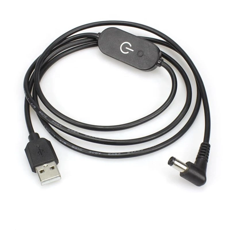 مینی ایل ای ڈی ٹچ سوئچ کے ساتھ USB2.0 سے DC5.5x2.1mm پاور کیبل