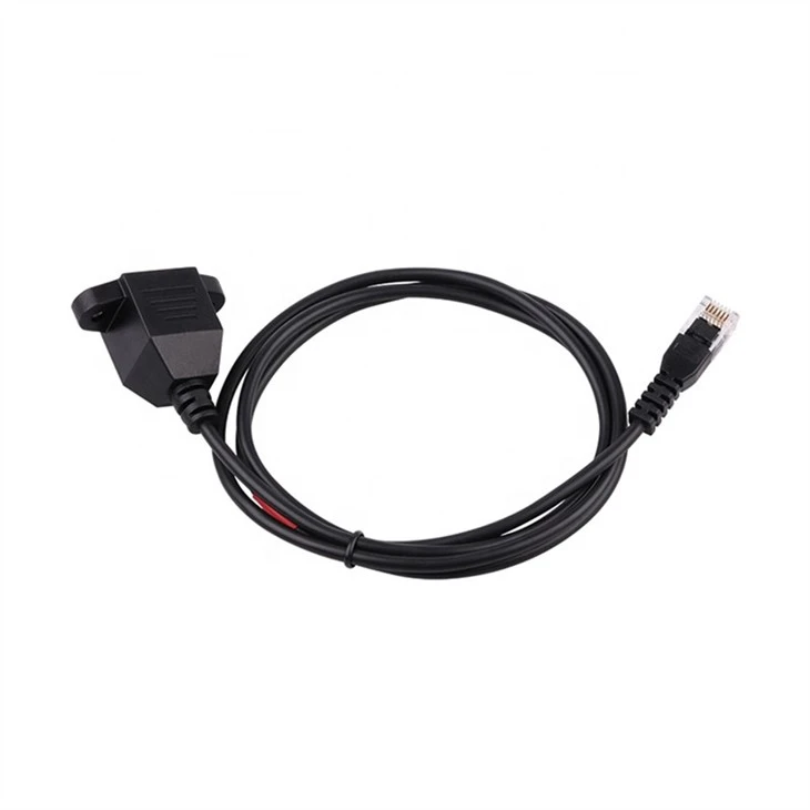 6P6C RJ12 Panel Mount Extension ethernet Cable